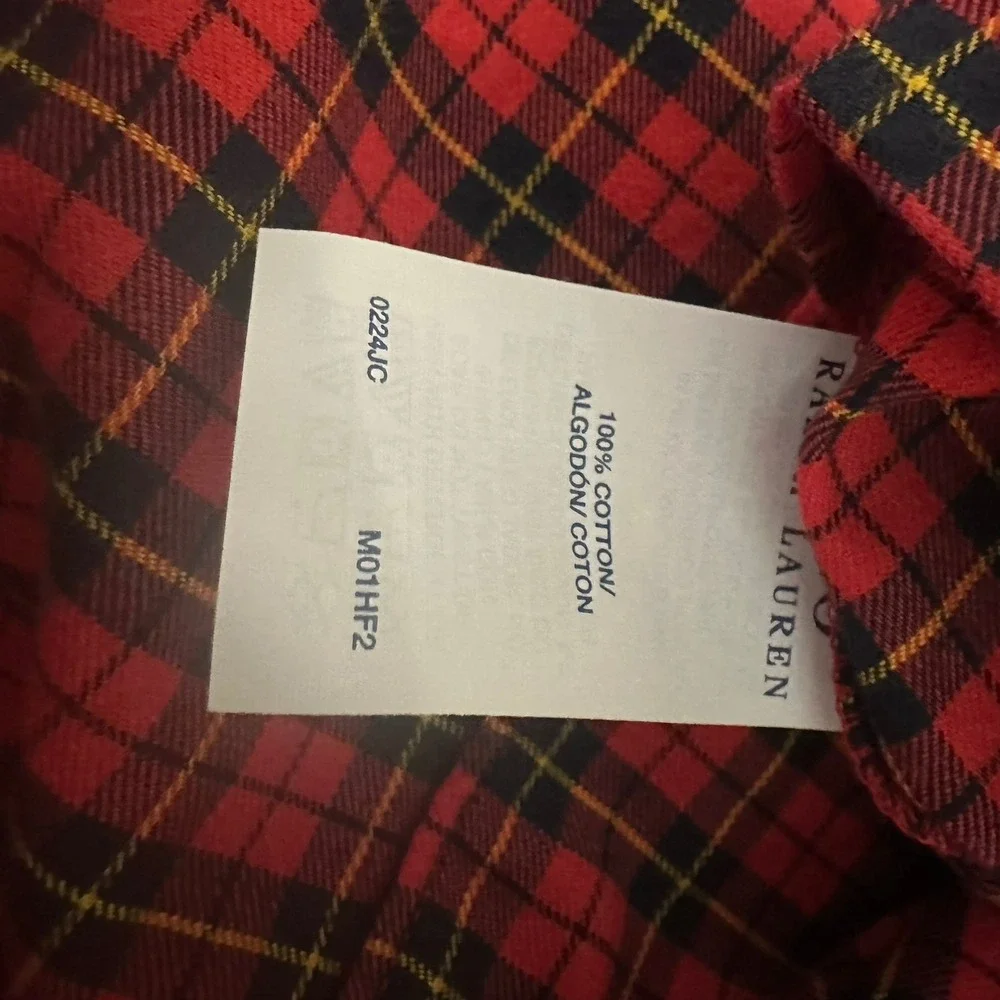 Polo Ralph Lauren Mens Red Plaid Sleepwear Pajama Shirt L M01HF2